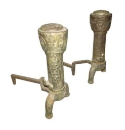 Hand Pounded Wrought Iron Andirons -OGT Sale Store m229250 06