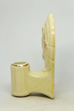 1930s Porcelain Ivory Traditional Wall Sconce With Gold Detail -OGT Sale Store m229293 05