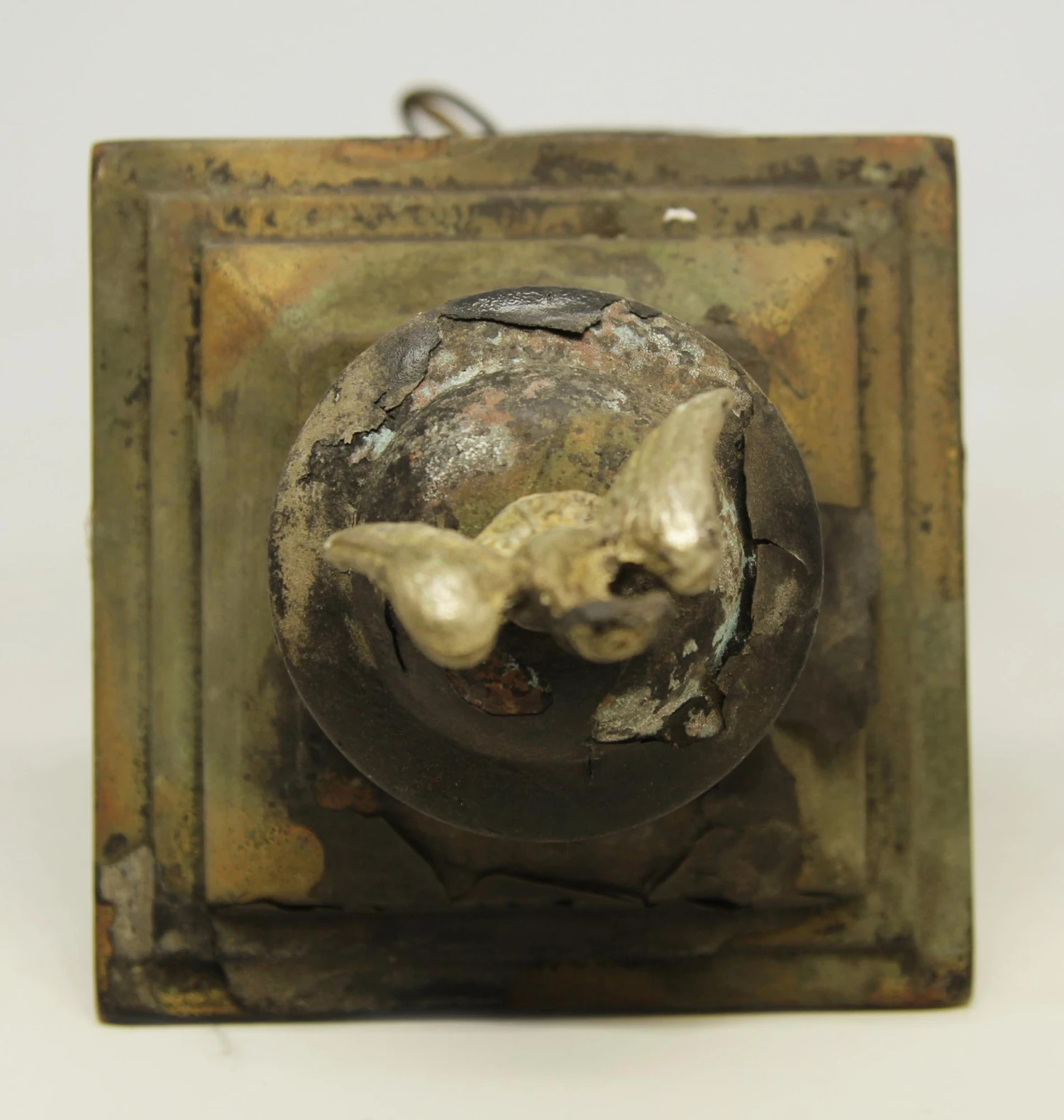 Vintage Federal Exterior Copper Sconce With Eagle Finial 6 Vintage Federal Exterior Copper Sconce With Eagle Finial - Image 5