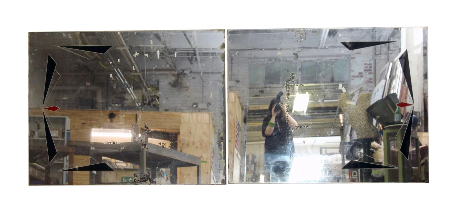 Pair Of Black & Red Triangles Mirrors 6 Pair Of Black & Red Triangles Mirrors - Image 4