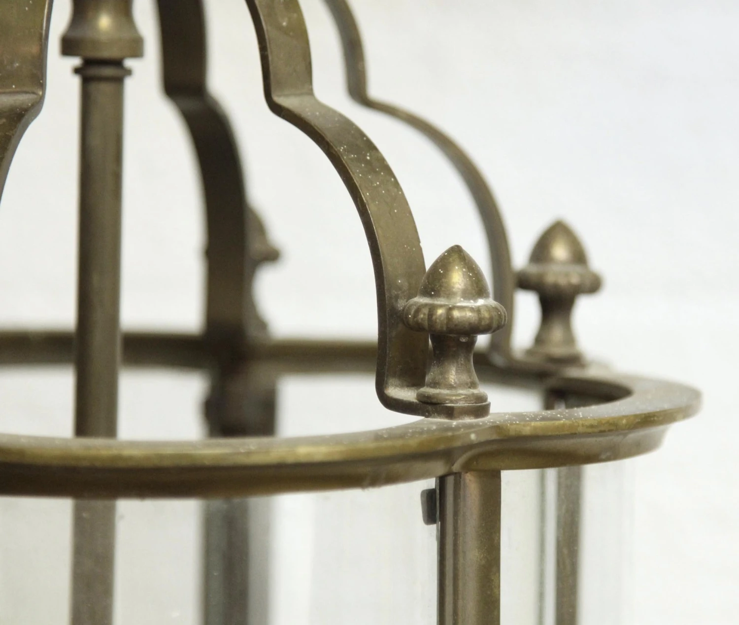 Vintage 3 Light Clear Glass Brass Ceiling Lantern 6 Vintage 3 Light Clear Glass Brass Ceiling Lantern - Image 4