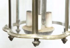 Vintage 3 Light Clear Glass Brass Ceiling Lantern 15 Vintage 3 Light Clear Glass Brass Ceiling Lantern -OGT Sale Store m231063 06