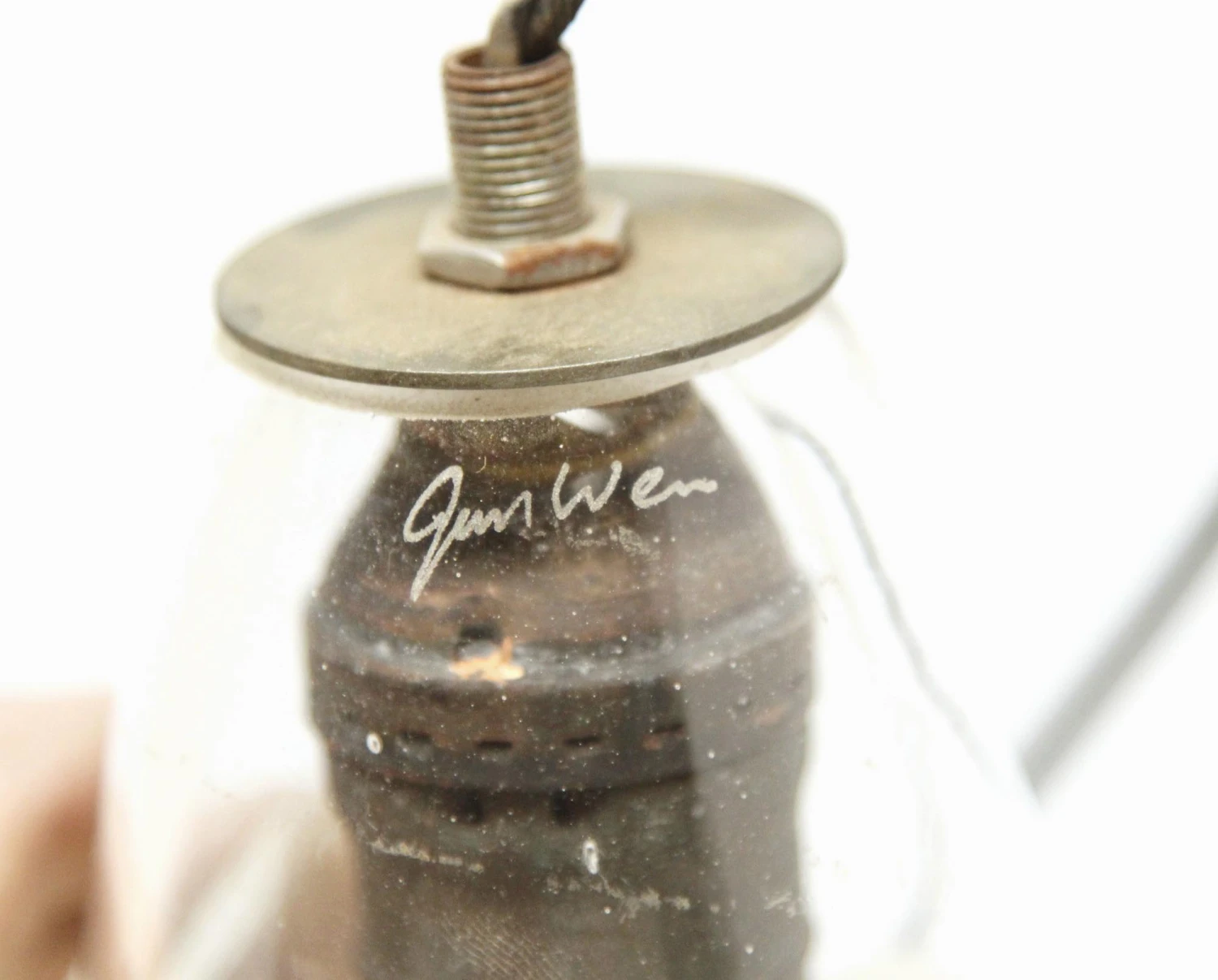 Vintage Clear Rippled Glass Pendant Light 6 Vintage Clear Rippled Glass Pendant Light - Image 4