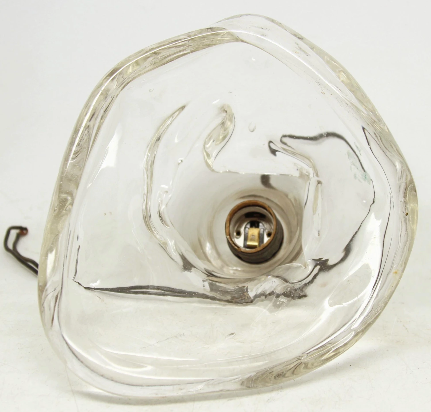 Vintage Clear Rippled Glass Pendant Light 7 Vintage Clear Rippled Glass Pendant Light - Image 5