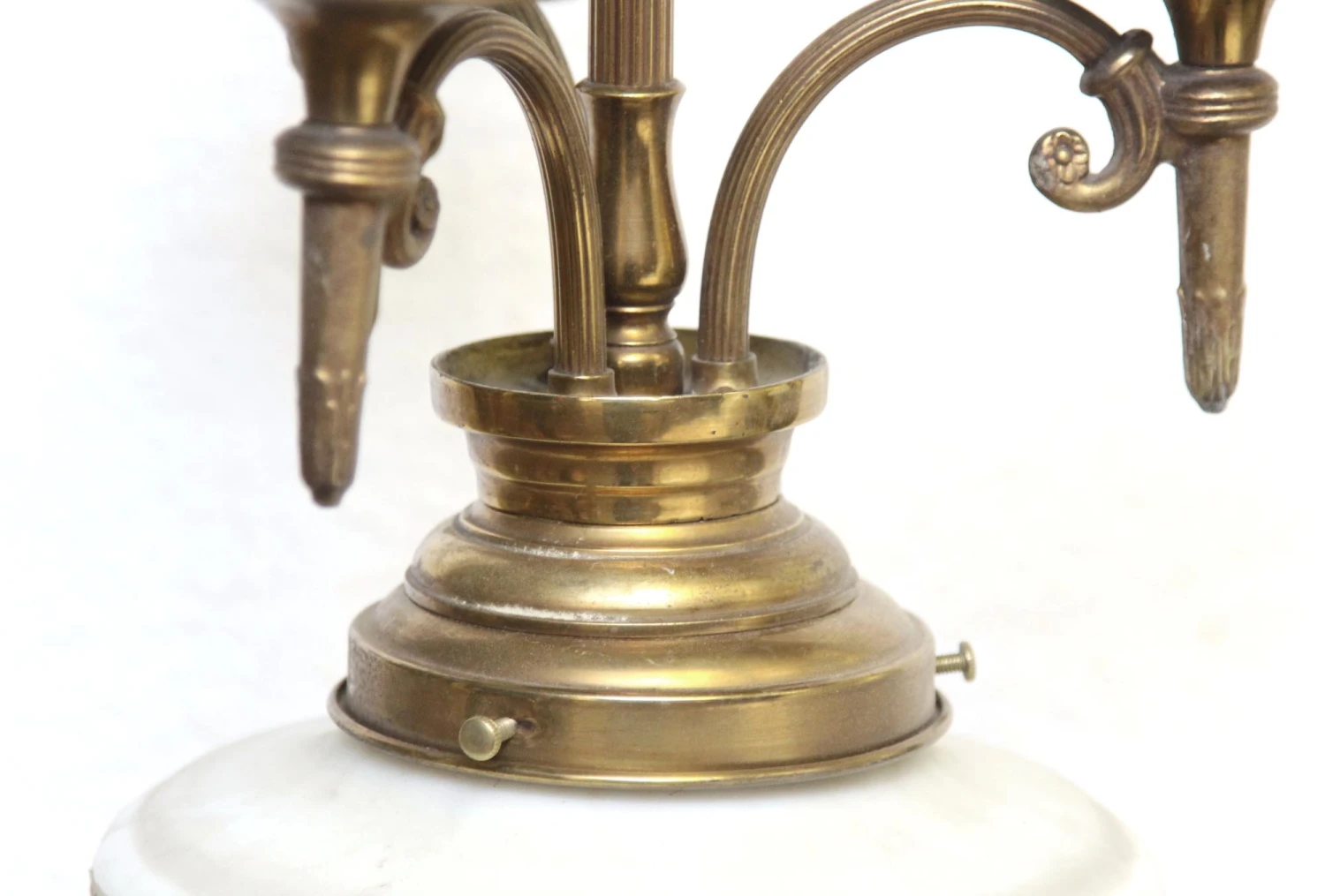 Tulip Glass Pendant Light With 3 Arm Brass Frame 8 Tulip Glass Pendant Light With 3 Arm Brass Frame - Image 6