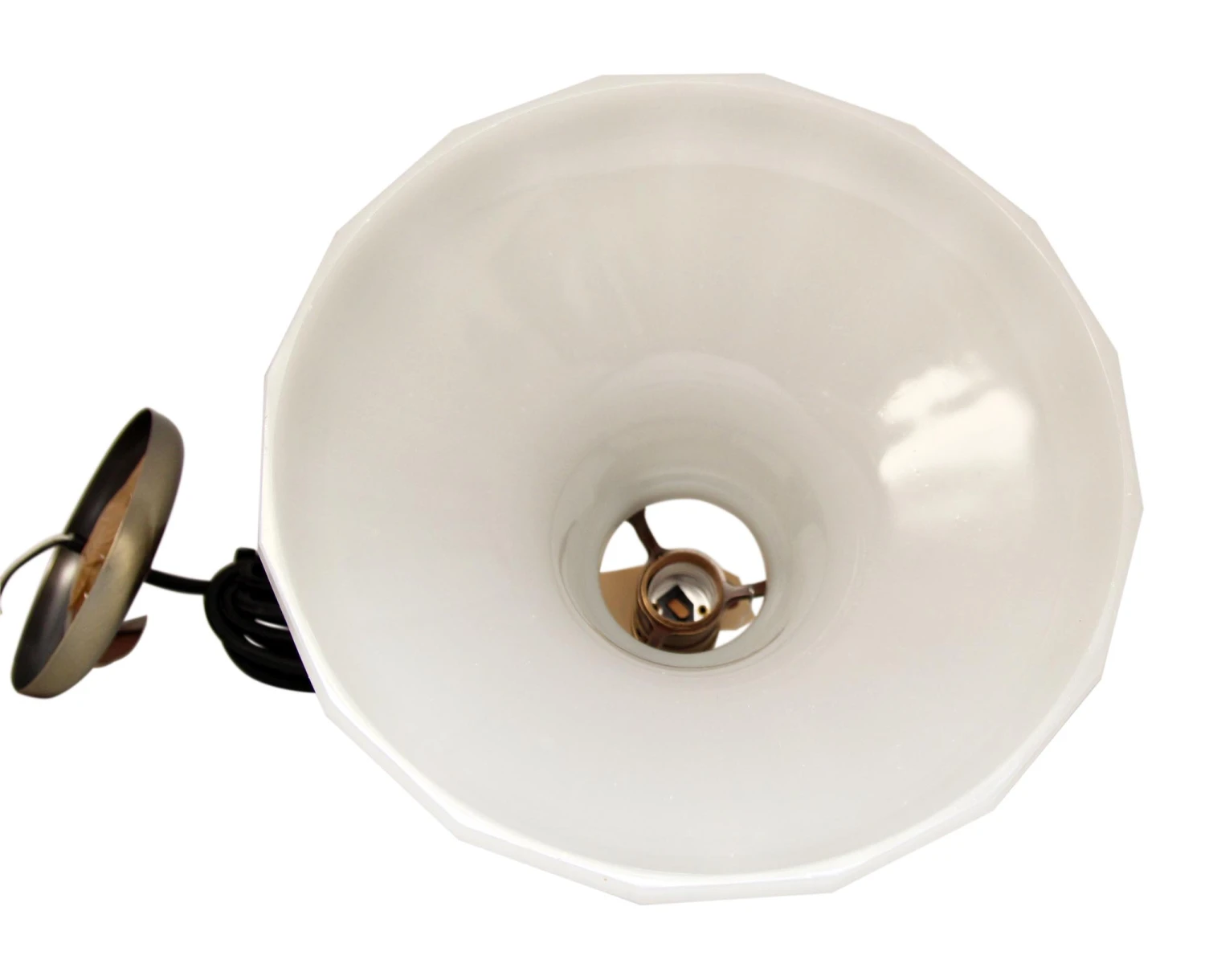 1920s Antique 11 In. Milk Glass Pendant Light 9 1920s Antique 11 In. Milk Glass Pendant Light - Image 7