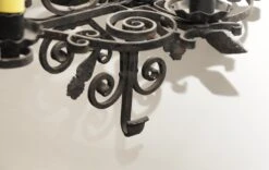 Antique Colonial Forged Iron 6 Light Chandelier 13 Antique Colonial Forged Iron 6 Light Chandelier -OGT Sale Store m231366 05