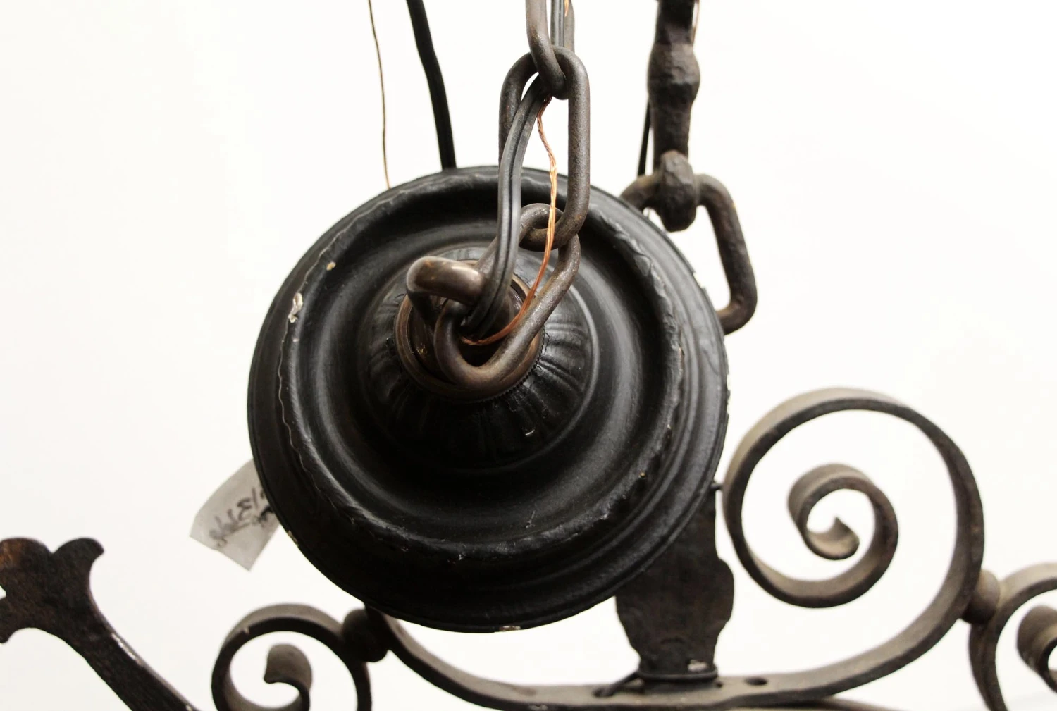 Antique Colonial Forged Iron 6 Light Chandelier 8 Antique Colonial Forged Iron 6 Light Chandelier - Image 6