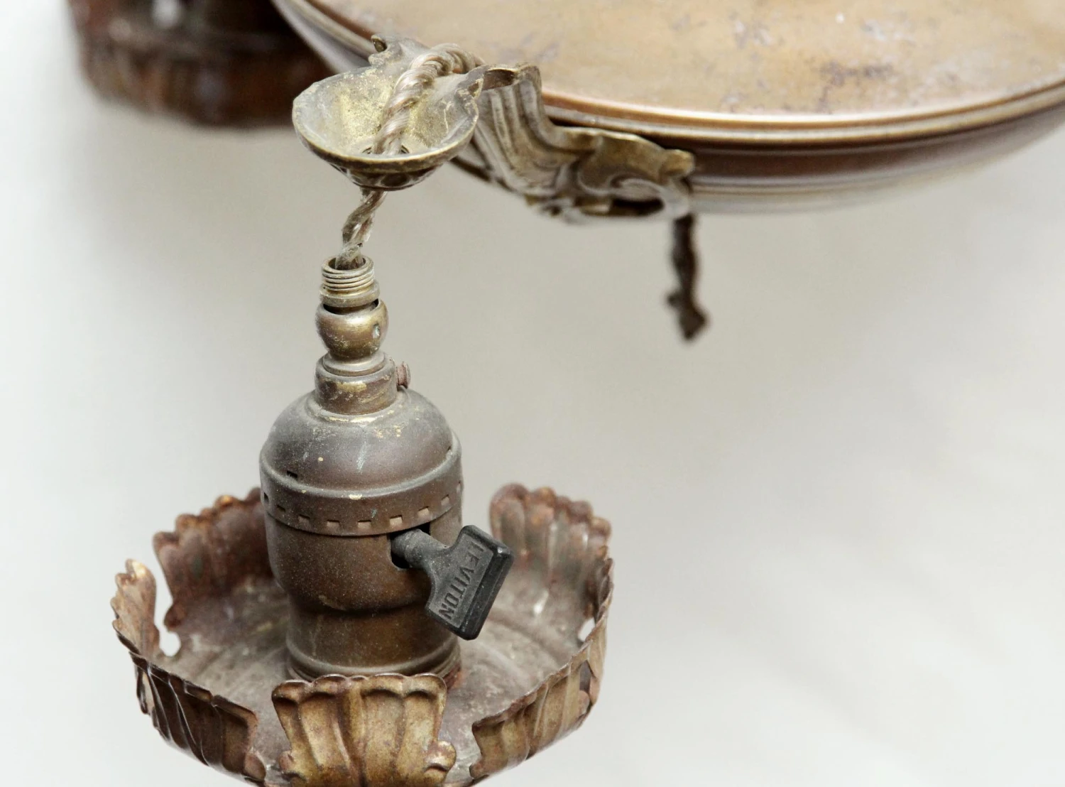 Victorian Gas Bronze 3 Down Light Chandelier 8 Victorian Gas Bronze 3 Down Light Chandelier - Image 6