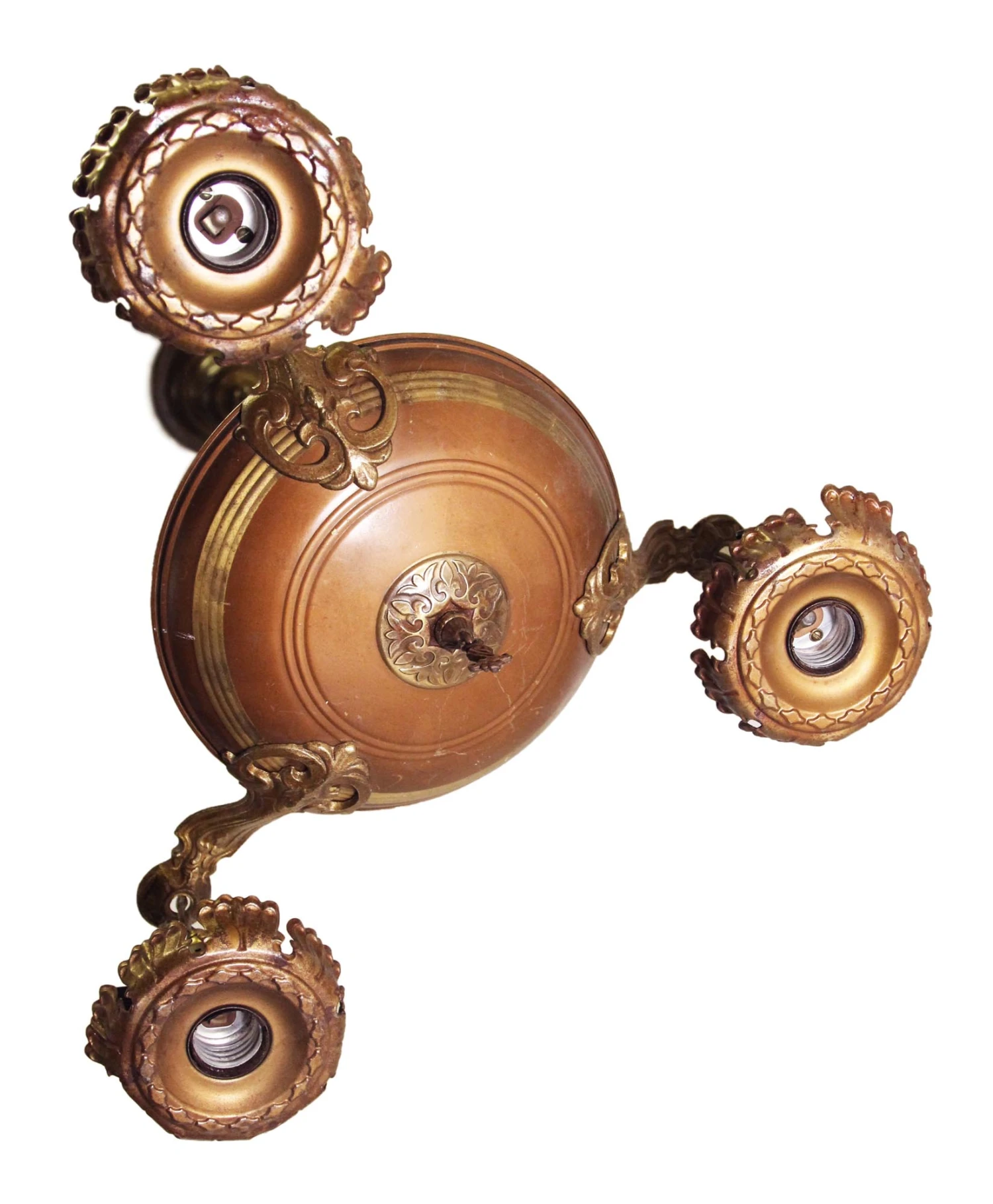 Victorian Gas Bronze 3 Down Light Chandelier 9 Victorian Gas Bronze 3 Down Light Chandelier - Image 7