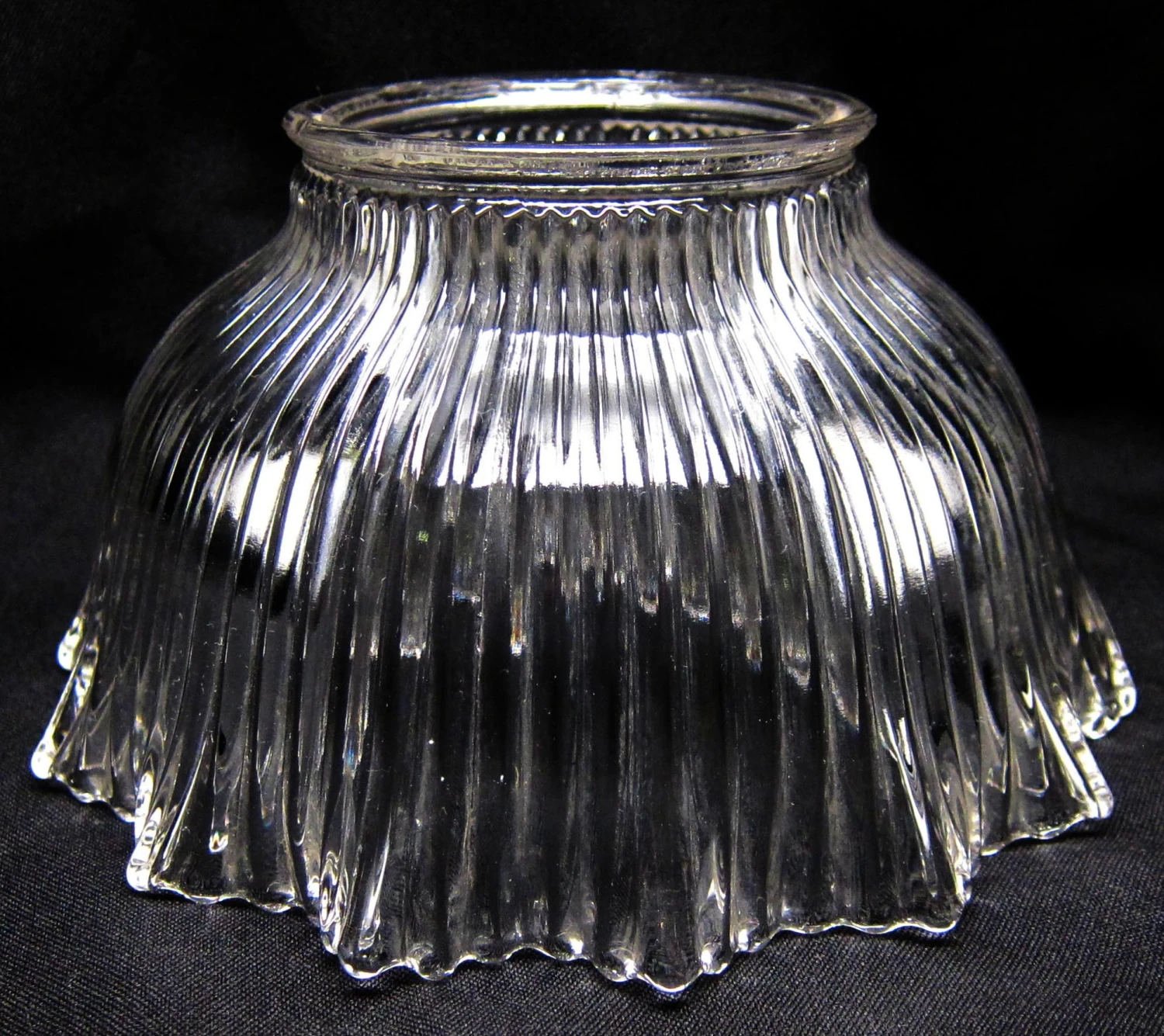 Custom 1920s Clear 6.875 In. Glass Holophane Pendant Light 6 Custom 1920s Clear 6.875 In. Glass Holophane Pendant Light - Image 4