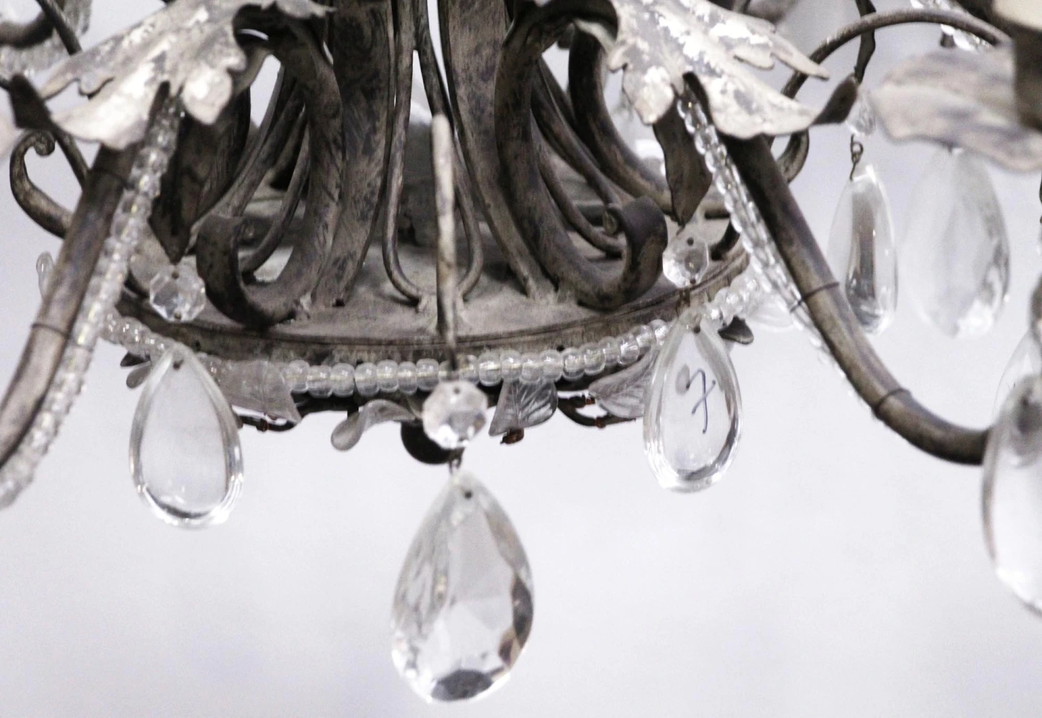 Modern 6 Arm Italian Floral Crystal Chandelier 6 Modern 6 Arm Italian Floral Crystal Chandelier - Image 4