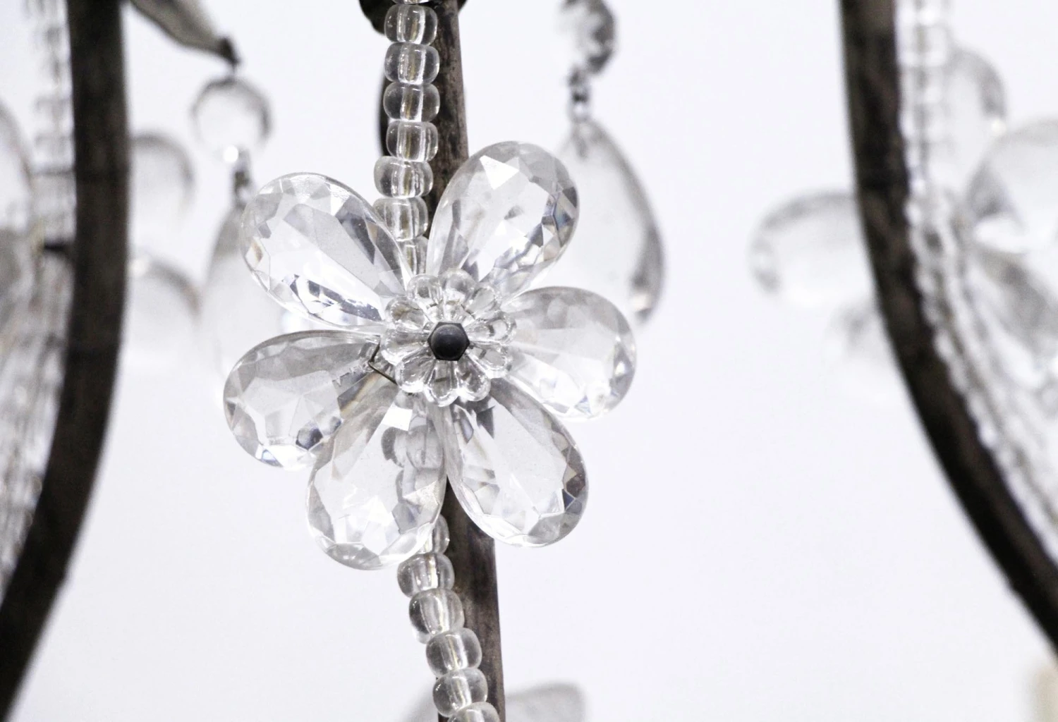 Modern 6 Arm Italian Floral Crystal Chandelier 7 Modern 6 Arm Italian Floral Crystal Chandelier - Image 5