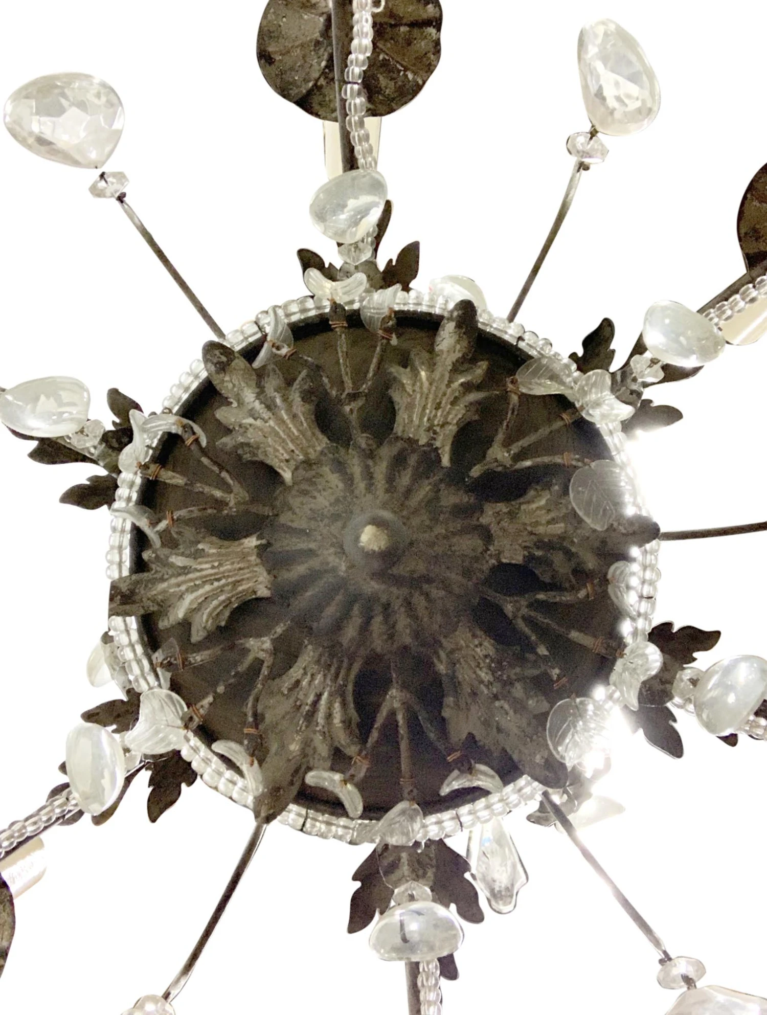 Modern 6 Arm Italian Floral Crystal Chandelier 10 Modern 6 Arm Italian Floral Crystal Chandelier - Image 8