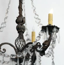 French 3 Arm Bronze & Crystal Chandelier 11 French 3 Arm Bronze & Crystal Chandelier -OGT Sale Store m232266 04