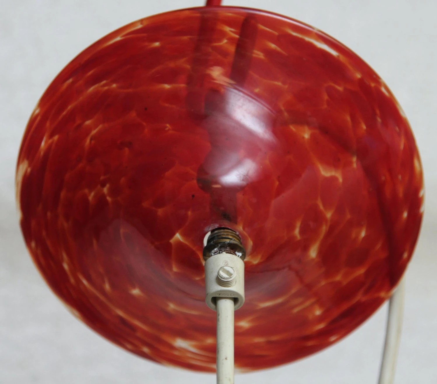 Mid Century Hand Blown Red Glass 5 In. Pendant Light 6 Mid Century Hand Blown Red Glass 5 In. Pendant Light - Image 4