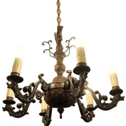 Victorian Bronze 6 Arm Seahorse Motif Chandelier 14 Victorian Bronze 6 Arm Seahorse Motif Chandelier -OGT Sale Store m232627 06