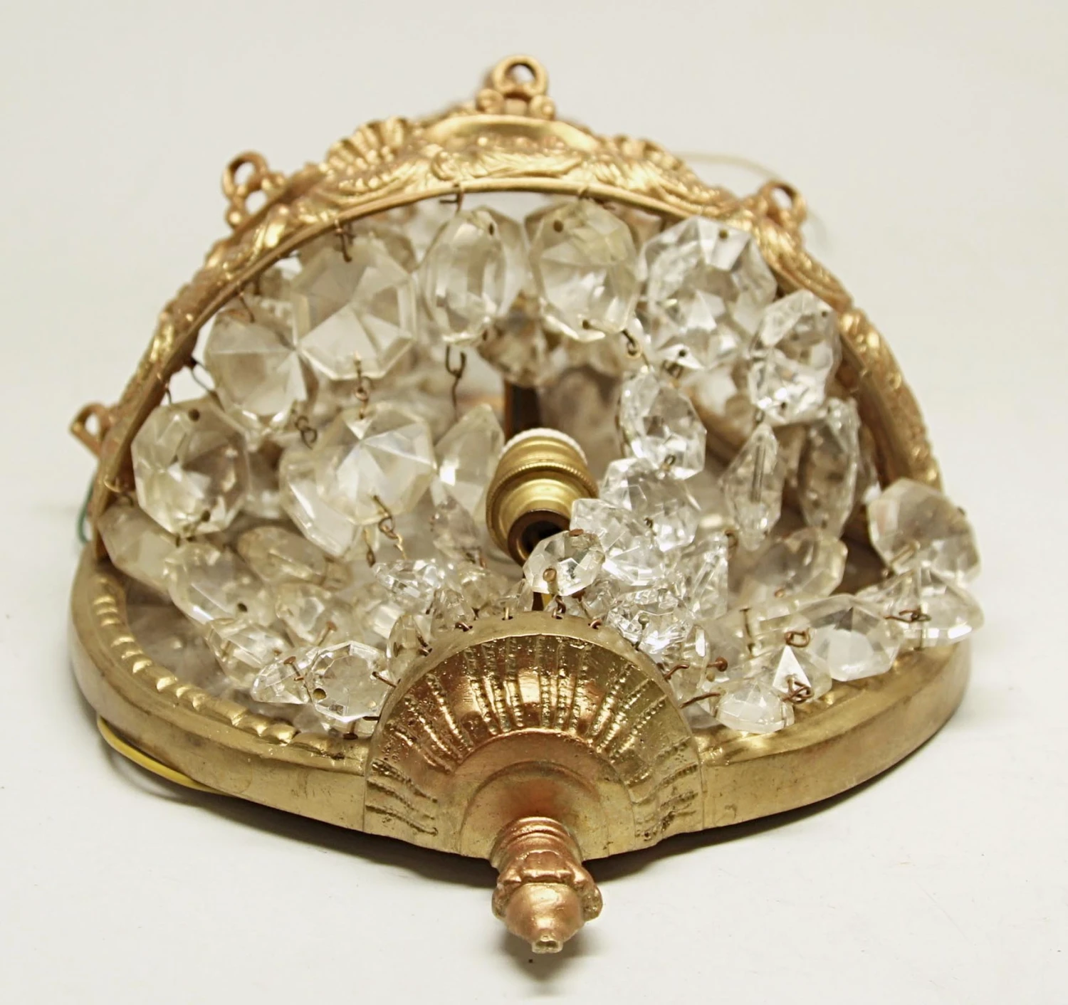 Pair Of Antique Mirrored Crystal Wall Sconces 9 Pair Of Antique Mirrored Crystal Wall Sconces - Image 7