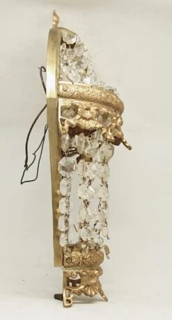 Pair Of Antique Mirrored Crystal Wall Sconces 20 Pair Of Antique Mirrored Crystal Wall Sconces -OGT Sale Store m233287 09