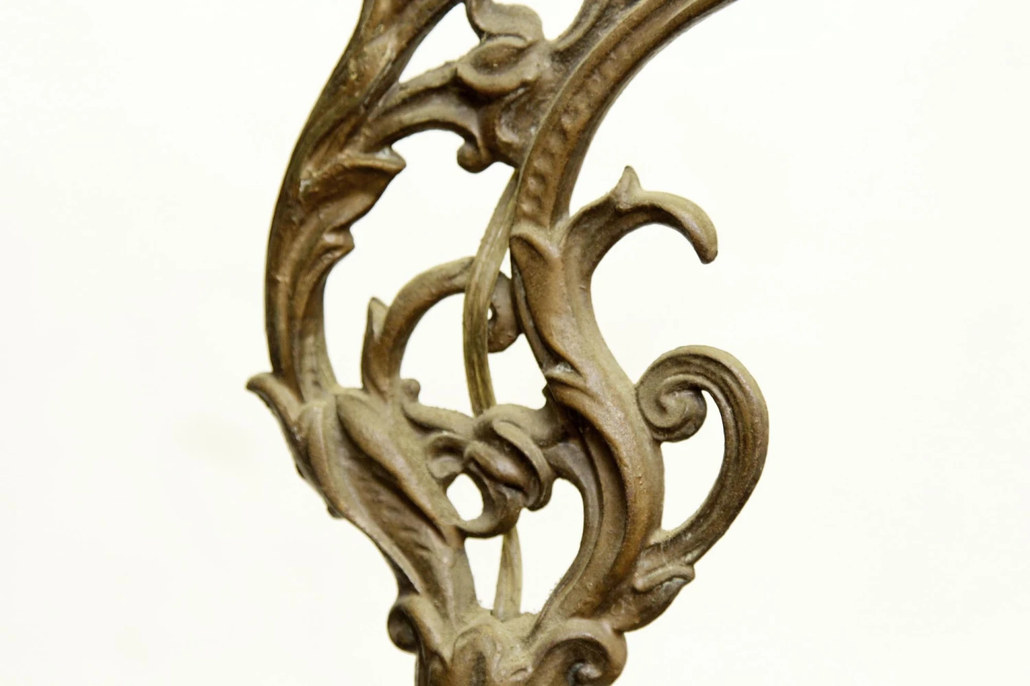 Antique 60 In. French White Marble Accented Cast Iron Floor Lamp 6 Antique 60 In. French White Marble Accented Cast Iron Floor Lamp - Image 4