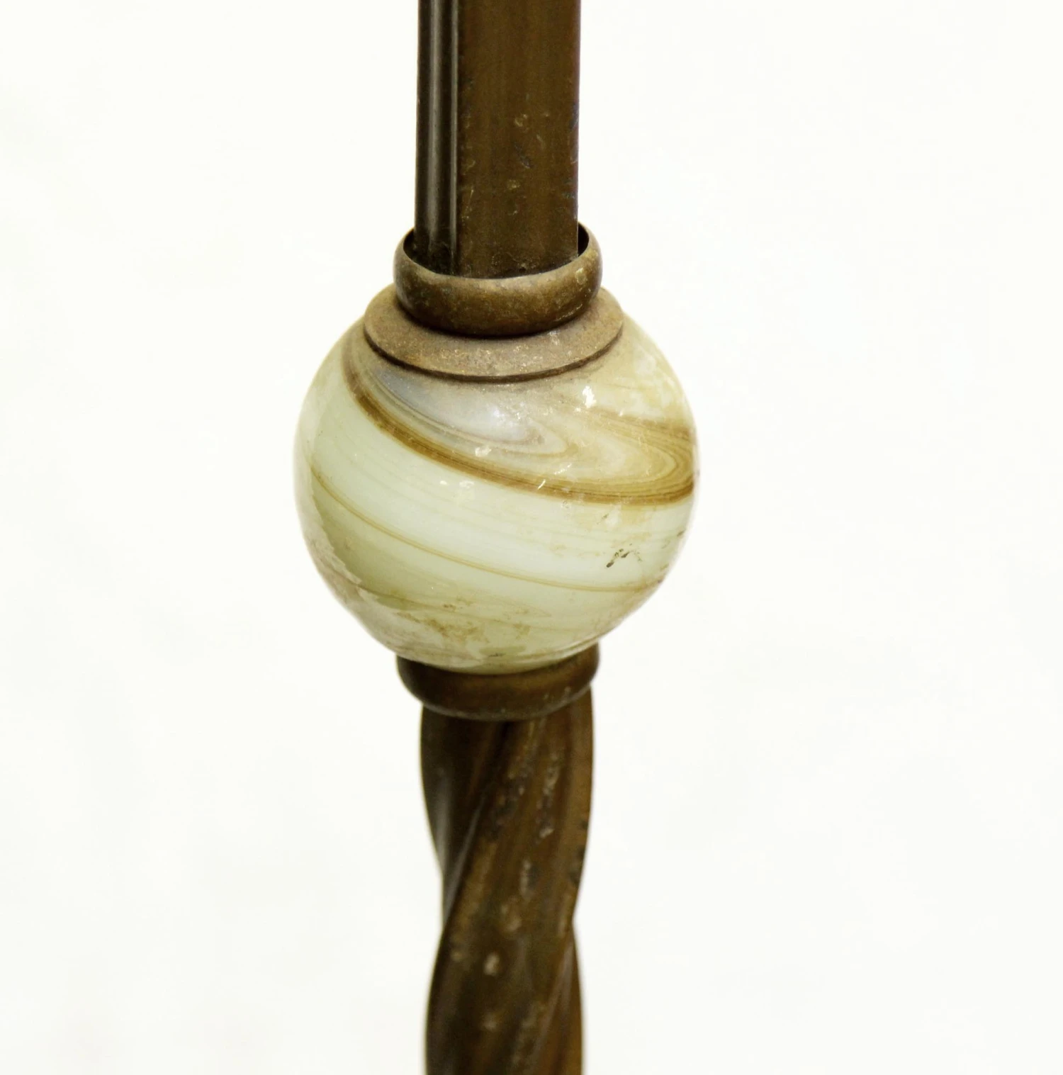 Antique 60 In. French White Marble Accented Cast Iron Floor Lamp 8 Antique 60 In. French White Marble Accented Cast Iron Floor Lamp - Image 6