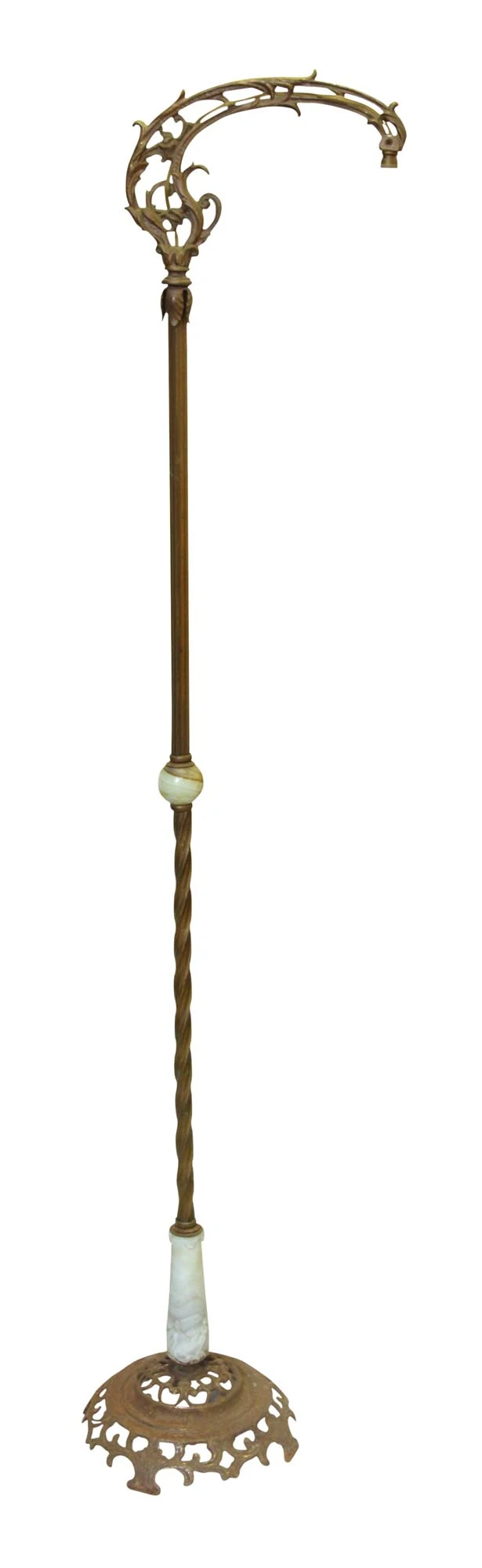 Antique 60 In. French White Marble Accented Cast Iron Floor Lamp 13 Antique 60 In. French White Marble Accented Cast Iron Floor Lamp - Image 11