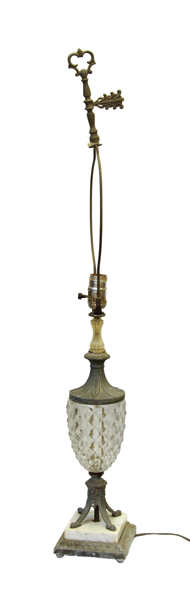 Victorian Clear Glass Bronze & Marble Table Lamp 11 Victorian Clear Glass Bronze & Marble Table Lamp - Image 9