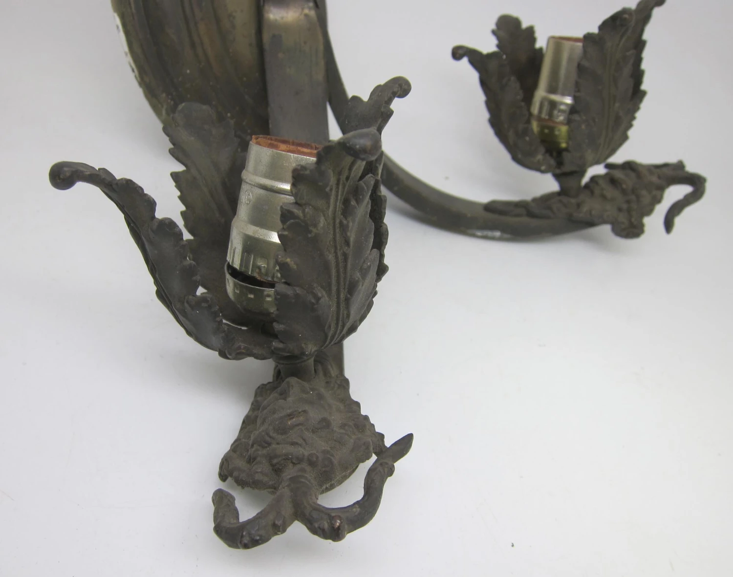 Pair Of Brass French Floral 2 Arm Wall Sconces 6 Pair Of Brass French Floral 2 Arm Wall Sconces - Image 4