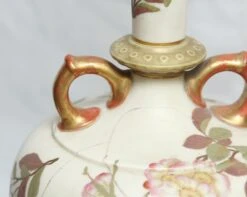Vintage Hand Painted Oriental Floral Brass Base Table Lamp 16 Vintage Hand Painted Oriental Floral Brass Base Table Lamp -OGT Sale Store m234023 05