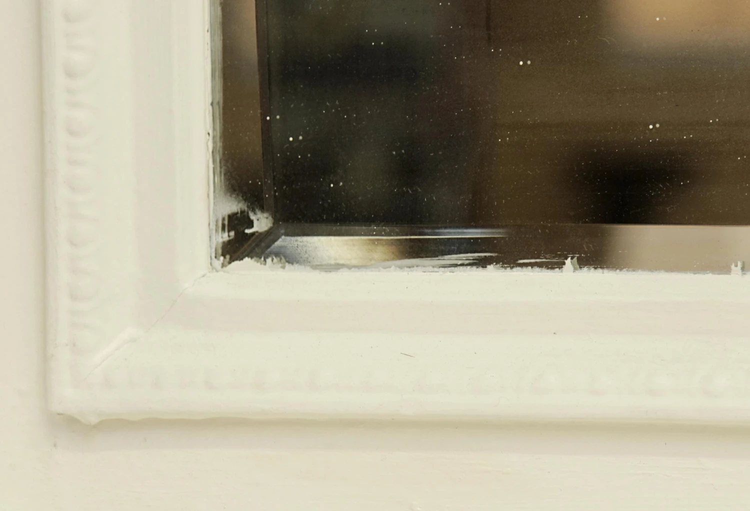 Antique Federal Wooden Mantel With Beveled Mirror 9 Antique Federal Wooden Mantel With Beveled Mirror - Image 7