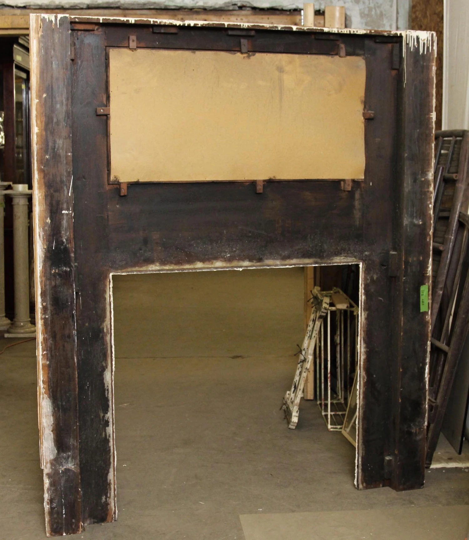 Antique Federal Wooden Mantel With Beveled Mirror 13 Antique Federal Wooden Mantel With Beveled Mirror - Image 11