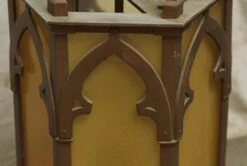 Antique Brass Gothic Amber Textured Glass Ceiling Lantern 15 Antique Brass Gothic Amber Textured Glass Ceiling Lantern -OGT Sale Store m235335 05