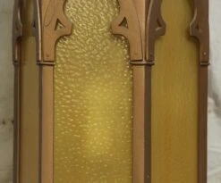 Antique Brass Gothic Amber Textured Glass Ceiling Lantern 17 Antique Brass Gothic Amber Textured Glass Ceiling Lantern -OGT Sale Store m235335 07