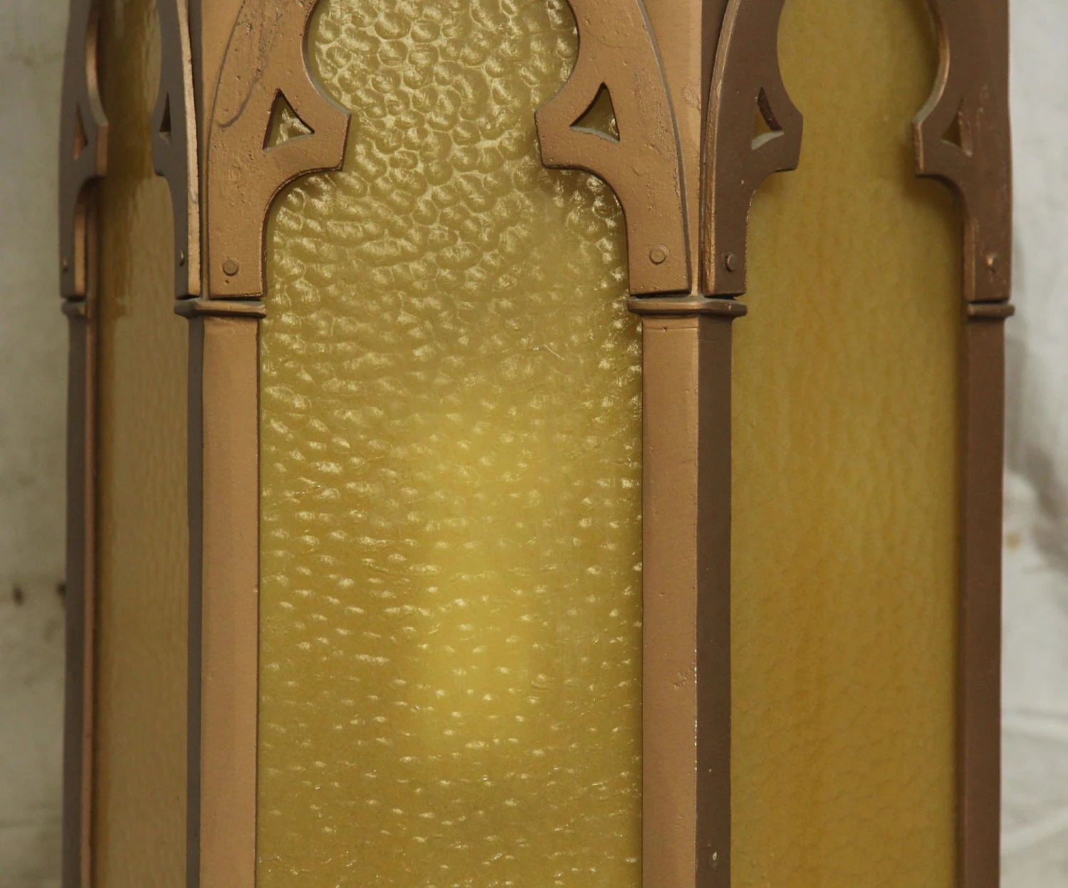 Antique Brass Gothic Amber Textured Glass Ceiling Lantern 9 Antique Brass Gothic Amber Textured Glass Ceiling Lantern - Image 7