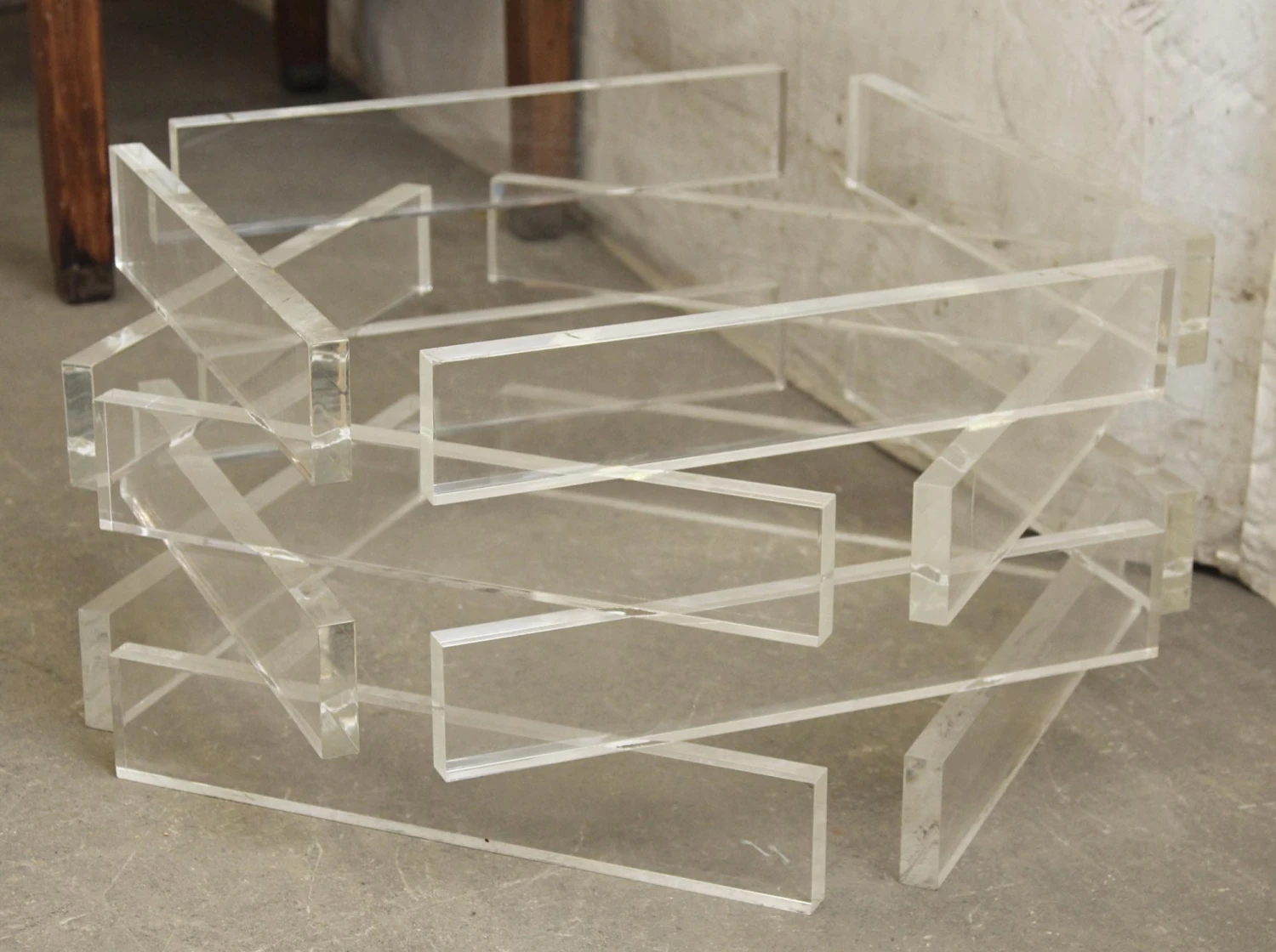 Lucite Square Table Base 8 Lucite Square Table Base - Image 6
