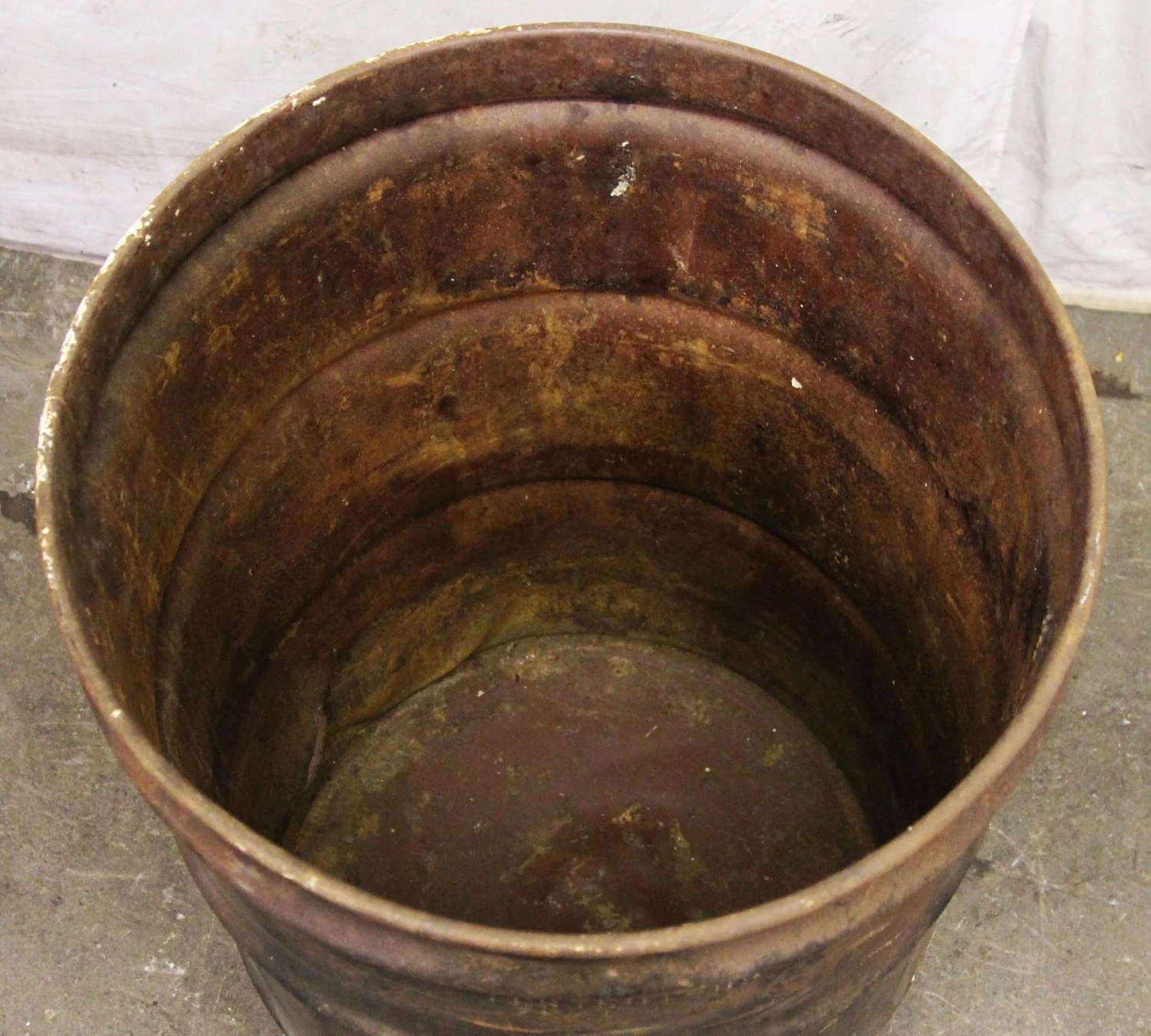 Large Black Rusted Trash Barrel Can 6 Large Black Rusted Trash Barrel Can - Image 4