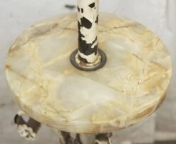 Vintage White Floral Iron & Onyx Floor Lamp 12 Vintage White Floral Iron & Onyx Floor Lamp -OGT Sale Store m235910 04