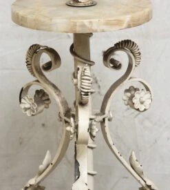 Vintage White Floral Iron & Onyx Floor Lamp 13 Vintage White Floral Iron & Onyx Floor Lamp -OGT Sale Store m235910 05