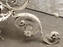 Vintage White Floral Iron & Onyx Floor Lamp 15 Vintage White Floral Iron & Onyx Floor Lamp -OGT Sale Store m235910 07