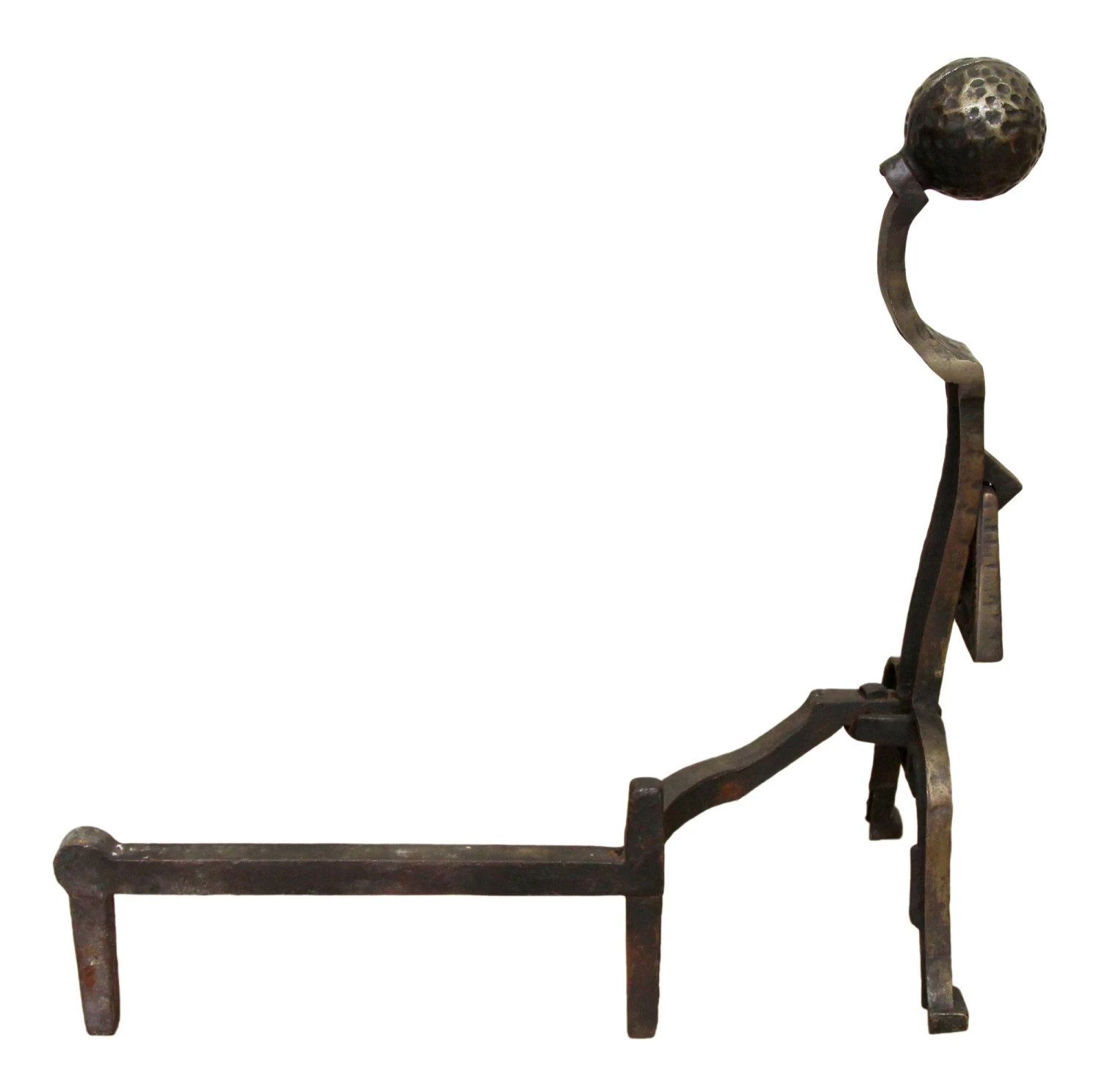 Pair Of Black Hammered Andirons 9 Pair Of Black Hammered Andirons - Image 7