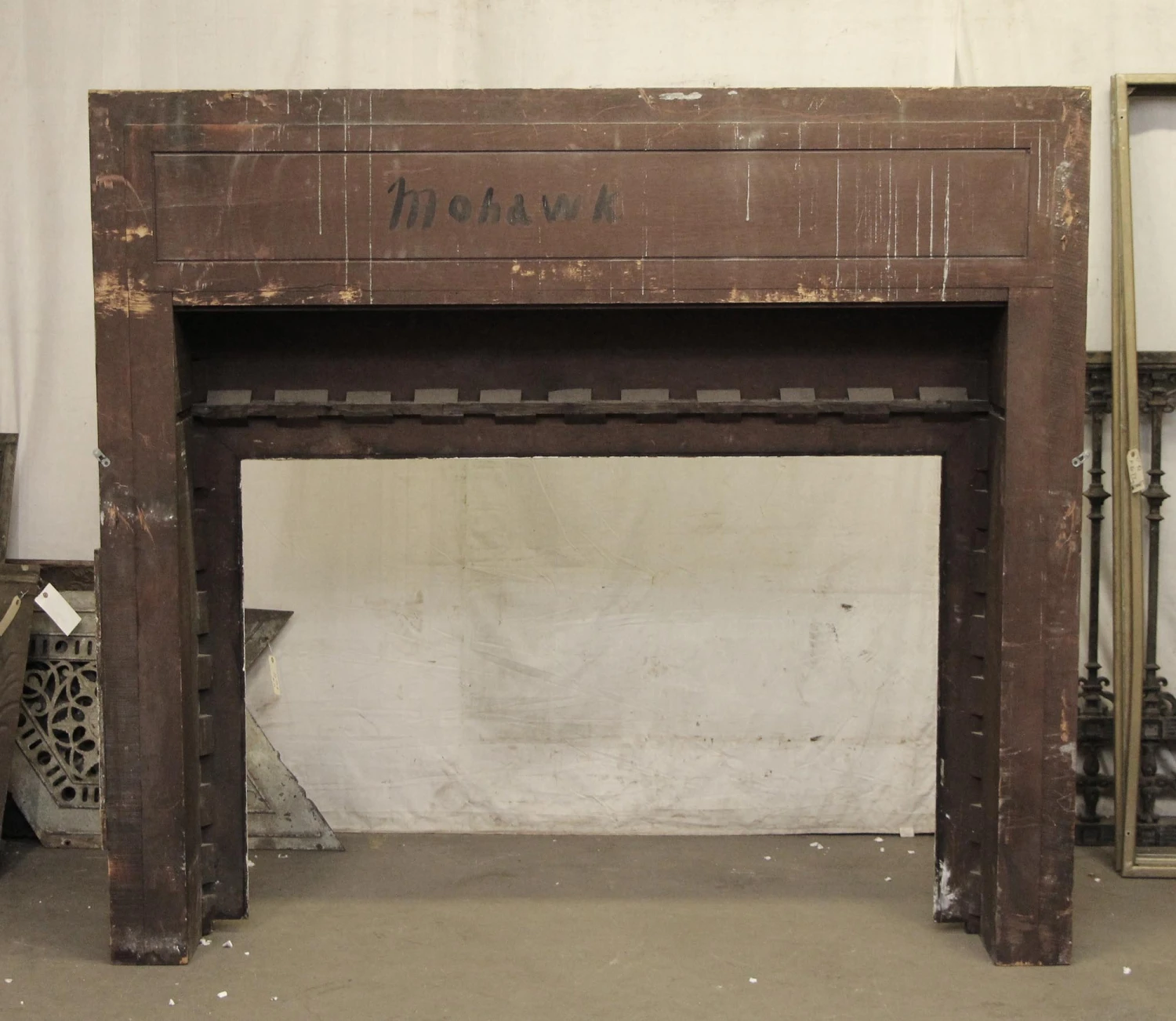 Oak Straight Line With Egg & Dart Wood Mantel 9 Oak Straight Line With Egg & Dart Wood Mantel - Image 7