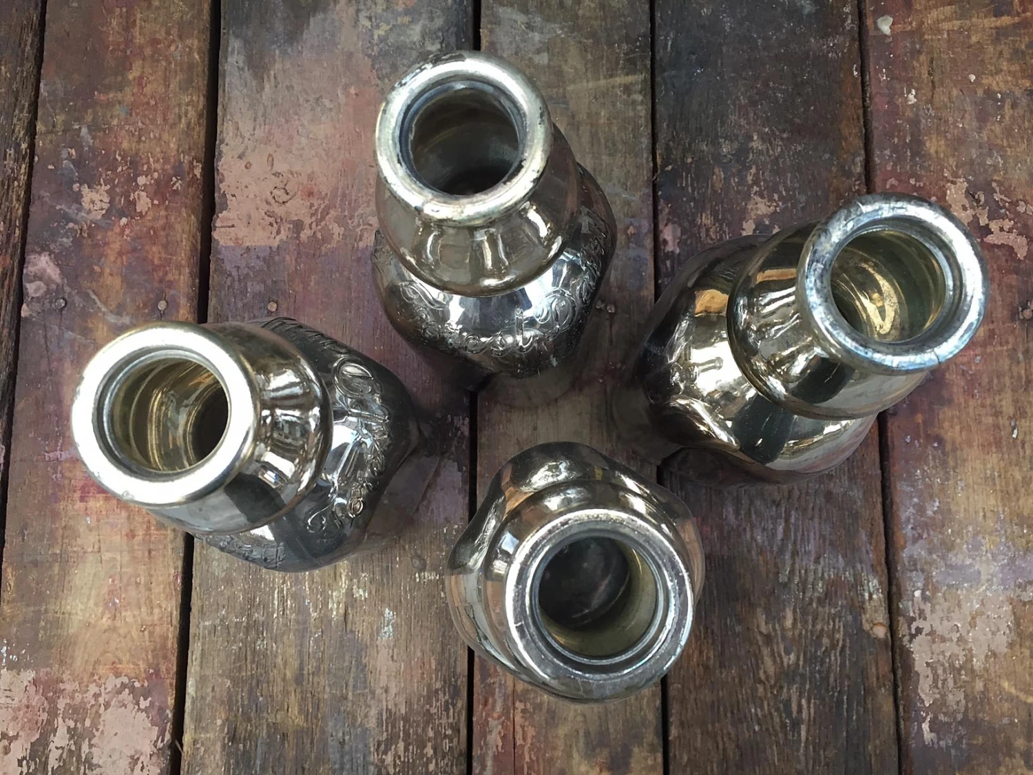 Single 1950s Hand Silvered Glass Milk Bottle 7 Single 1950s Hand Silvered Glass Milk Bottle - Image 5