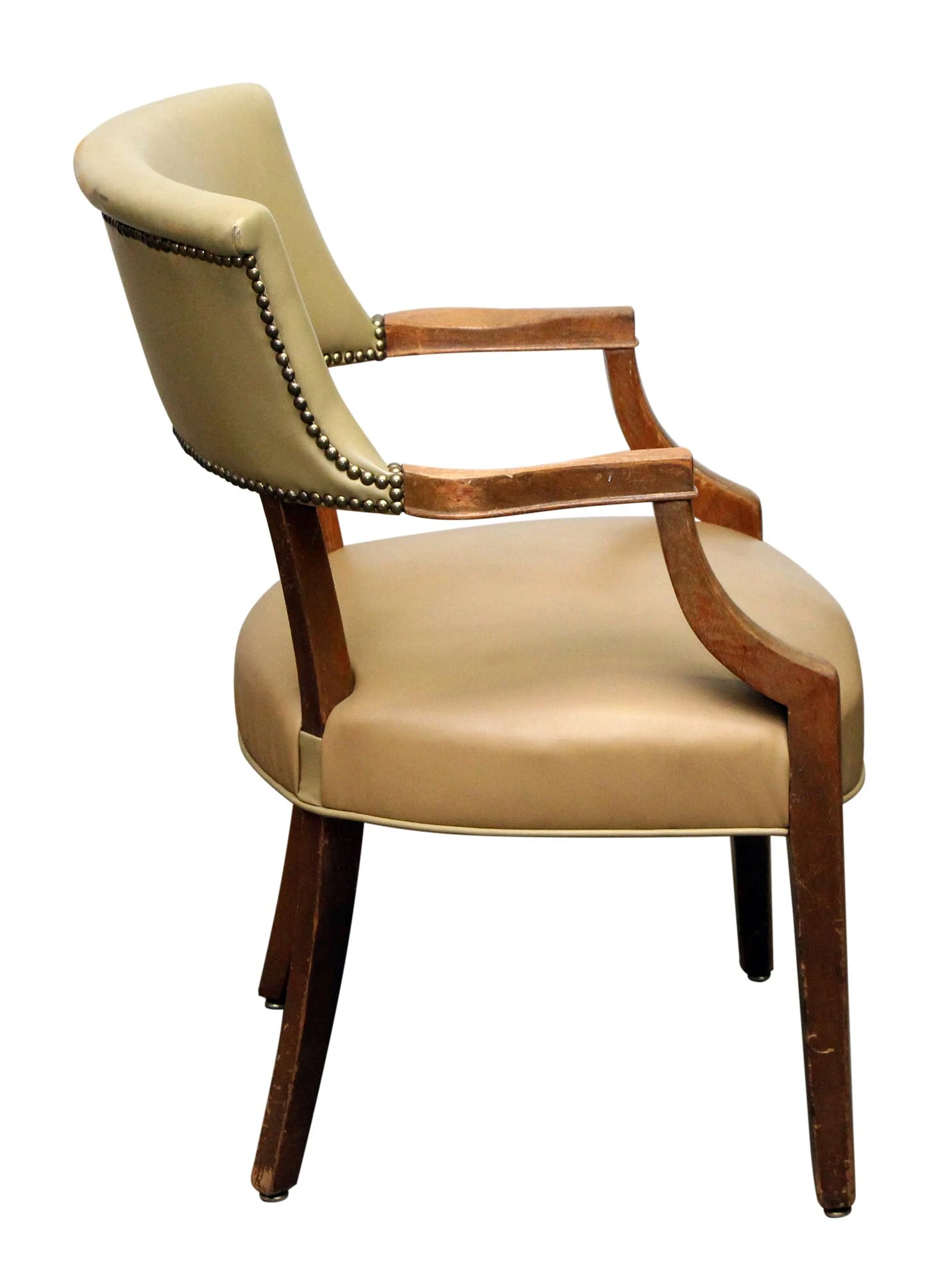 Studded Vinyl Tan Chair 8 Studded Vinyl Tan Chair - Image 6