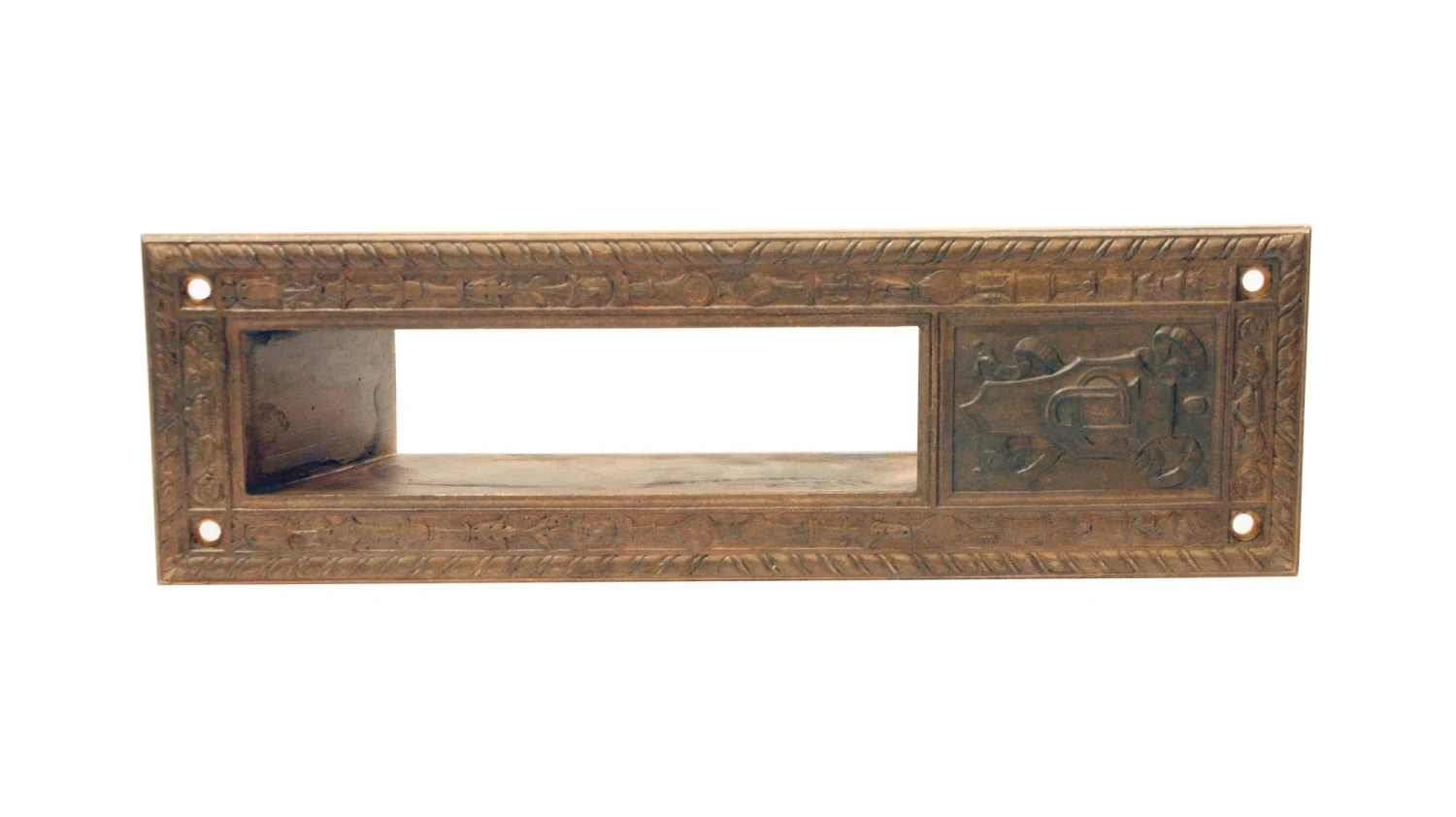 Antique Yale Brass Emblematic UC Interior Letter Slot 3 Antique Yale Brass Emblematic UC Interior Letter Slot