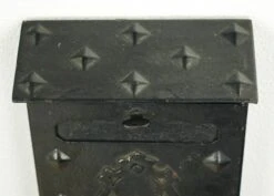 Antique Arts & Crafts Mission Wrought Iron Studded Black Mailbox 12 Antique Arts & Crafts Mission Wrought Iron Studded Black Mailbox -OGT Sale Store mail hardware for sale q286200