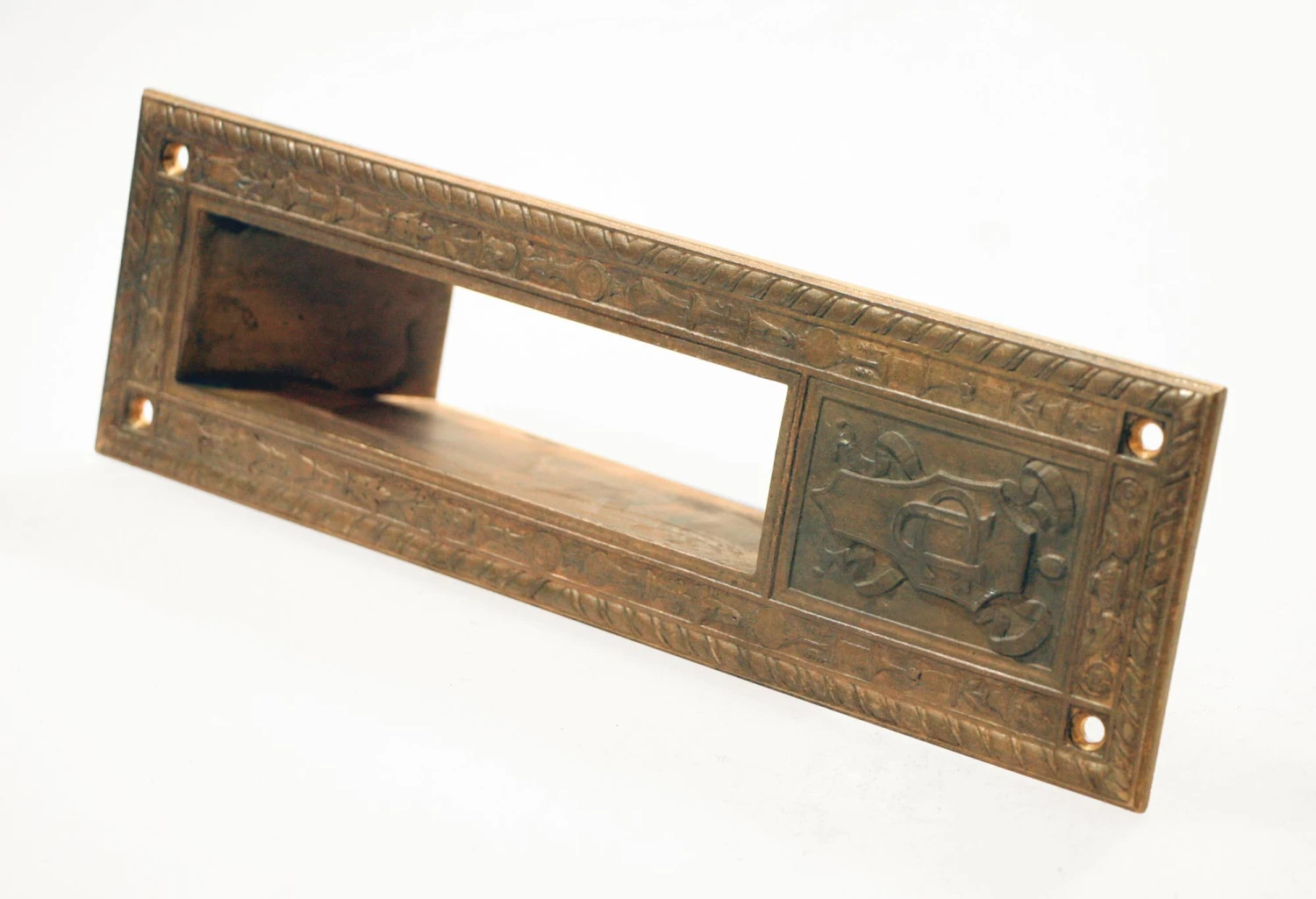 Antique Yale Brass Emblematic UC Interior Letter Slot 4 Antique Yale Brass Emblematic UC Interior Letter Slot - Image 2