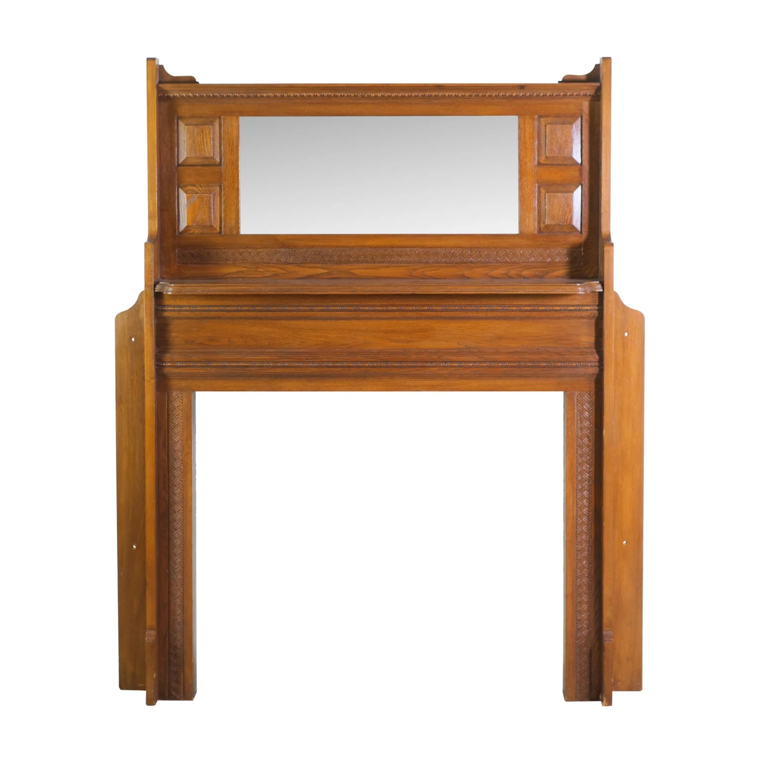 1800s The Bradley & Currier Co. Ash Fireplace Mantel With Mirror 3 1800s The Bradley & Currier Co. Ash Fireplace Mantel With Mirror