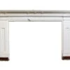 Antique Federal White Wide Wooden Fireplace Mantel