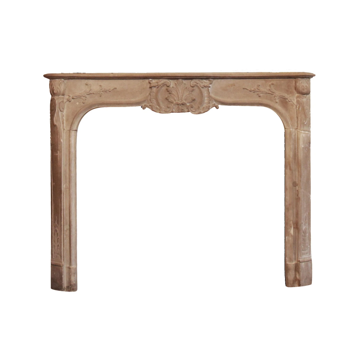 Antique French Carved Tan Limestone Fireplace Mantel 3 Antique French Carved Tan Limestone Fireplace Mantel