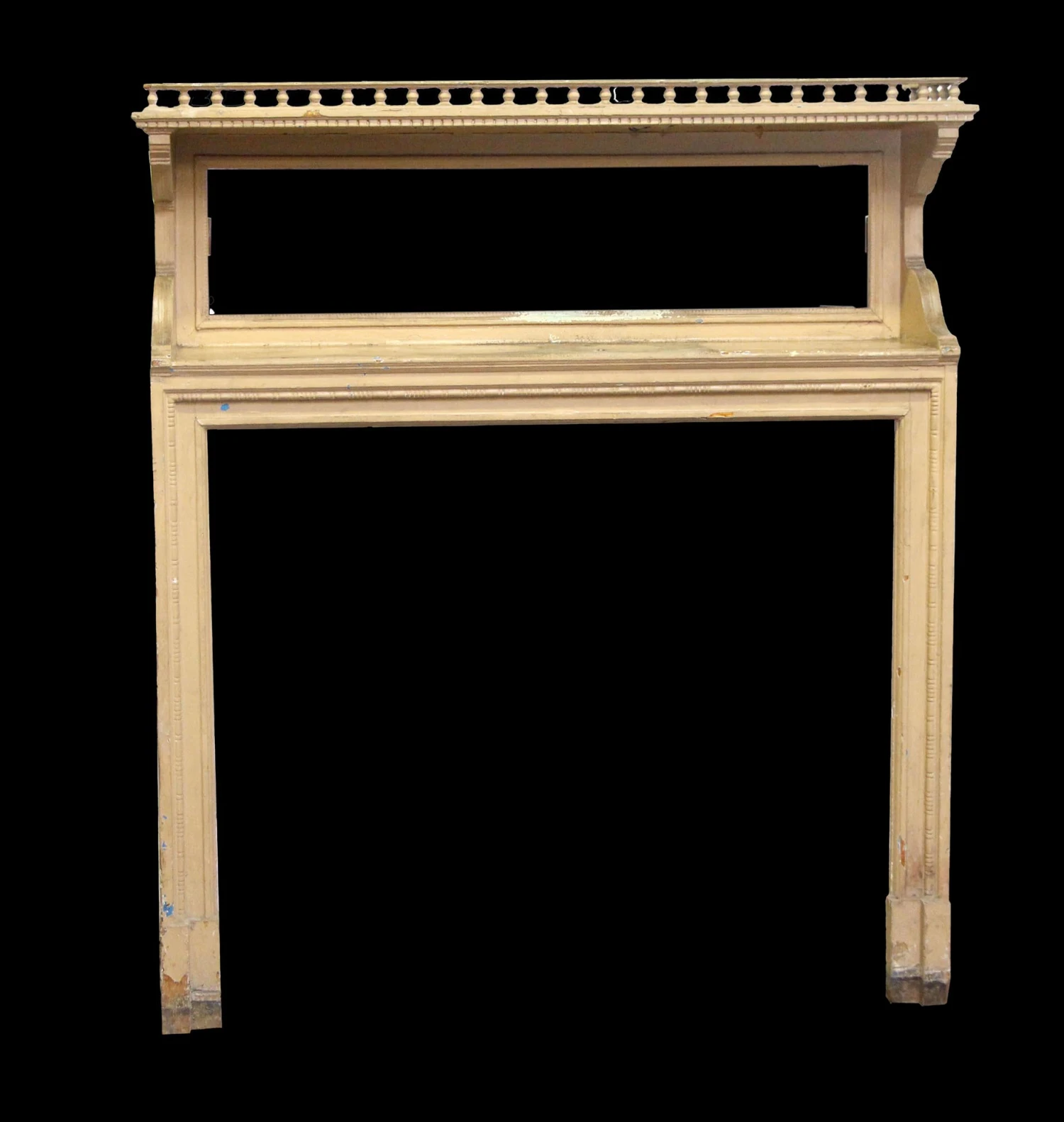 Antique Traditional Painted Two Tier Wood Fireplace Mantel 3 Antique Traditional Painted Two Tier Wood Fireplace Mantel